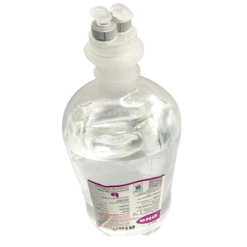 DNS 500 ml EUROHEAD BOTTLE (DOUBLE PORT)– 5% DEXTROSE AND 0.9 % NORMAL ...