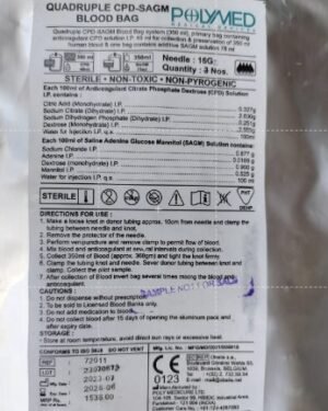 QUADRUPLE CPD-SAGM BLOOD BAG